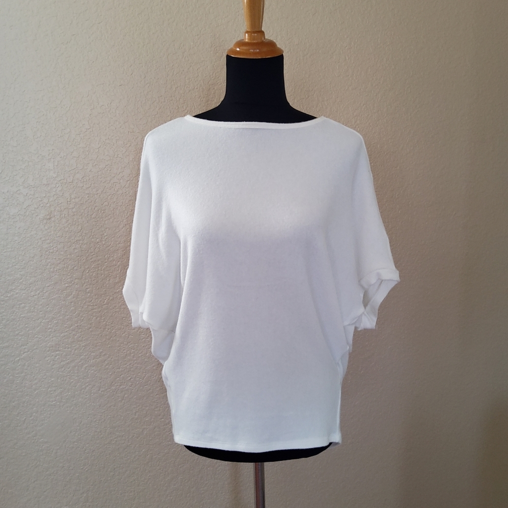 Michael Stars Verna Dolman Sleeve Knit Sweater Top White Size S NWT - Picture 2 of 9